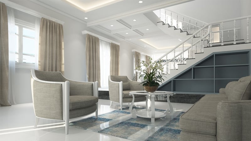 Living room with sustainable decor